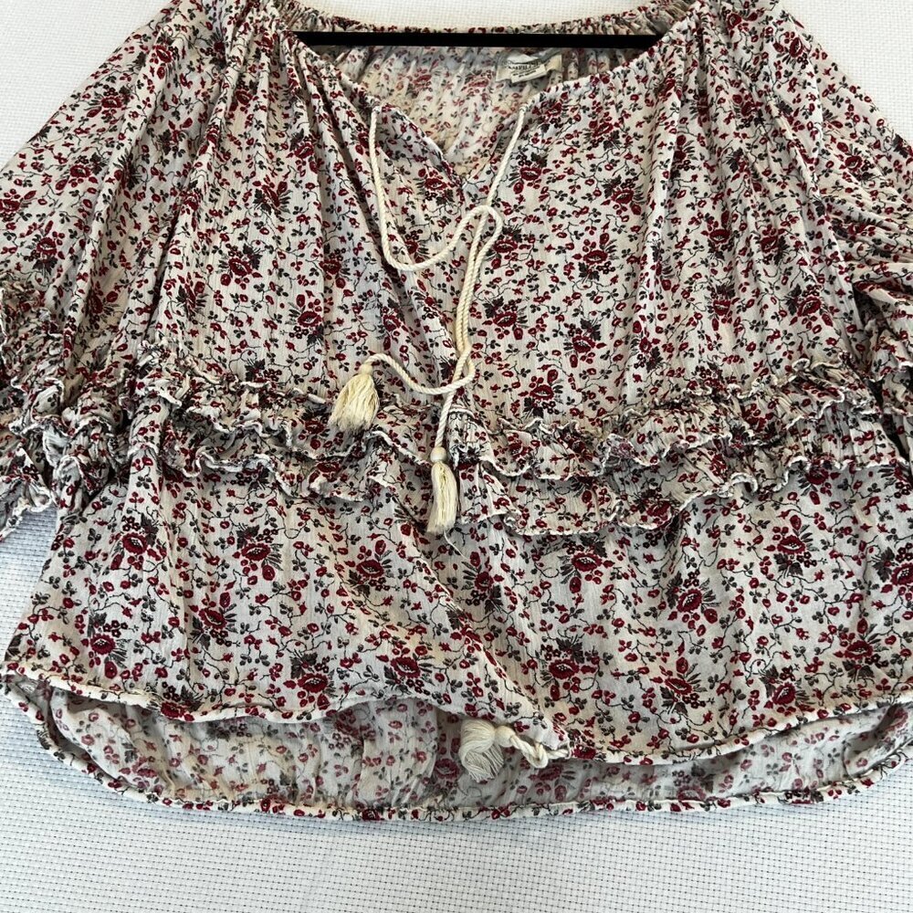 DENIM & SUPPLY RALPH LAUREN‎ Blouse Medium Floral Tassels Boho Oversized Peasant